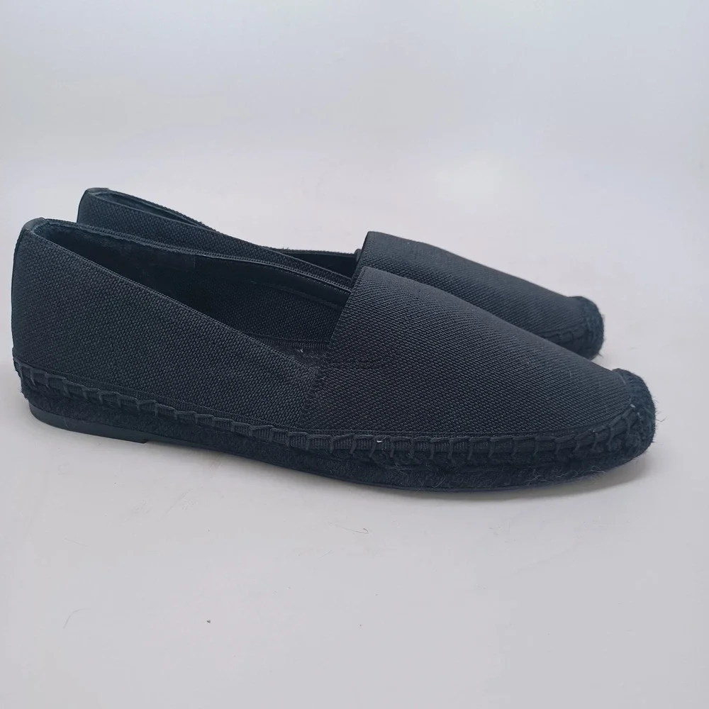 Banana Republic Womens Black Canvas Espadrille Flats Slip‎ On Shoes Size 7